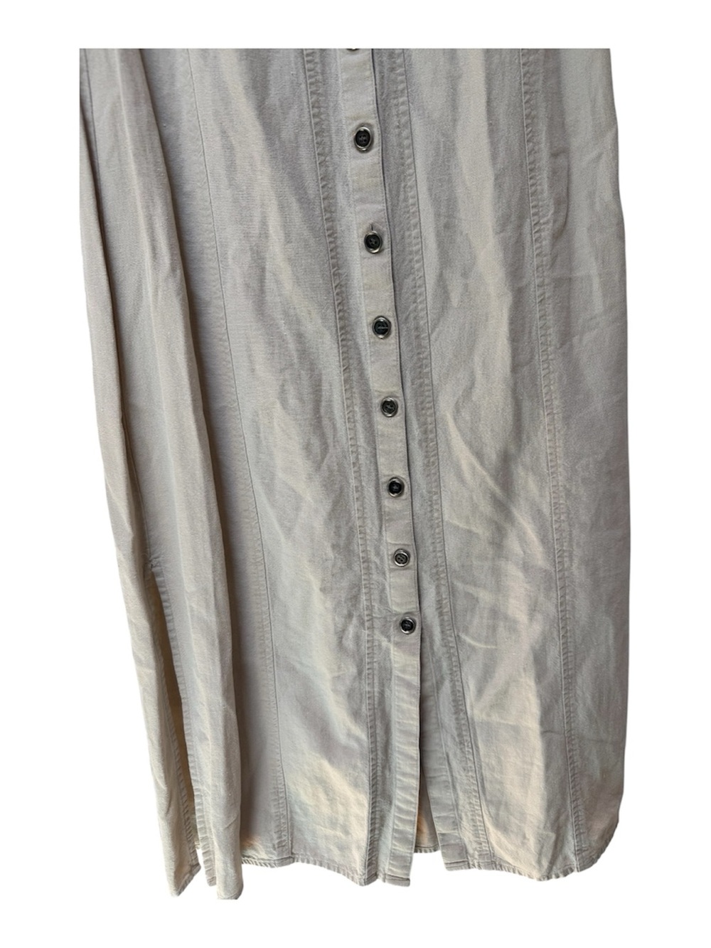 Sleeveless Button-Front Maxi Dress in Light Beige - Picture 7 of 10